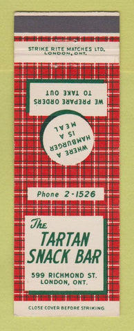 Matchbook Cover - Tartan Snack Bar London ON
