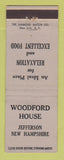 Matchbook Cover - Woodford House Jefferson NH