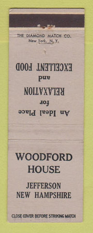 Matchbook Cover - Woodford House Jefferson NH