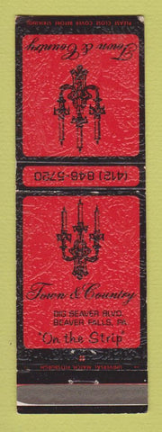 Matchbook Cover - Town and Country Beaver Falls PA