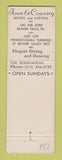 Matchbook Cover - Town and Country Beaver Falls PA