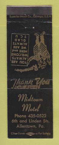 Matchbook Cover - Midtown Motel Allentown PA WEAR