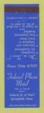 Matchbook Cover - Federal Plaza Motel Springfield MA