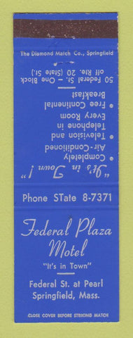 Matchbook Cover - Federal Plaza Motel Springfield MA