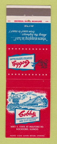 Matchbook Cover - Cobb's Restaurants Rockford IL
