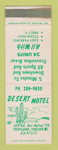 Matchbook Cover - Desert Motel Portland OR WEAR