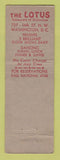 Matchbook Cover - Lotus Chinese Restaurant Washington DC WEAR