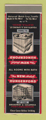 Matchbook Cover - Hotel Hungerford Seattle WA Portland OR