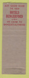 Matchbook Cover - Hotel Hungerford Seattle WA Portland OR