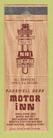 Matchbook Cover - Farewell Bend Motor Inn Huntington OR