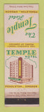 Matchbook Cover - Temple Hotel Pendleton OR WEAR
