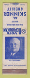 Matchbook Cover - Al Skinner for Sheriff Election WEAR