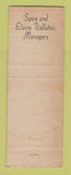Matchbook Cover - Spiro's Grill Restaurant Colorado Springs WEAR