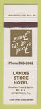 Matchbook Cover - Landis Store Hotel Boyertown PA