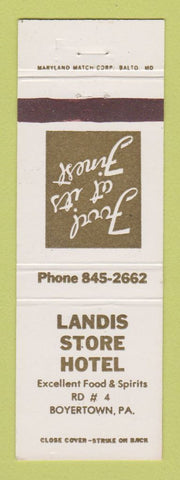 Matchbook Cover - Landis Store Hotel Boyertown PA