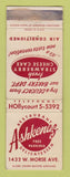Matchbook Cover - Ashkenaz Deli Restaurant Chicago IL WORN