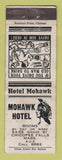 Matchbook Cover - Mohawk Hotel Chicopee Falls MA Indian WORN