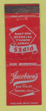Matchbook Cover - Jacobson's Tobacco Pipes Dunhill Comoy Denver Colorado WEAR