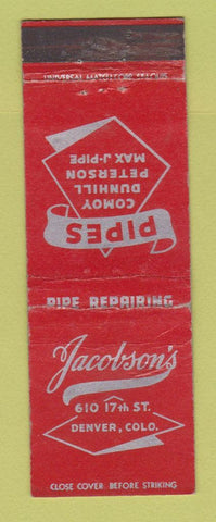Matchbook Cover - Jacobson's Tobacco Pipes Dunhill Comoy Denver Colorado WEAR