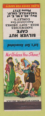 Matchbook Cover - Silver Hut Cafe Vacaville CA hillbilly