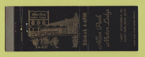 Matchbook Cover - Allen Park Motor Lodge Allen Park MI