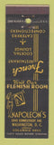 Matchbook Cover - Napoleon's French Restaurant Washington DC