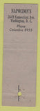 Matchbook Cover - Napoleon's French Restaurant Washington DC
