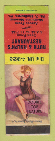 Matchbook Cover - Ruth & Ralph's Restaurant Shelburne VT pinup WEAR