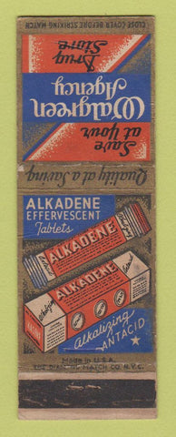 Matchbook Cover - Walgreens Drug Store Alkadene Tablets Antacid WEAR