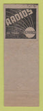 Matchbook Cover - RW Fink Radio Service Bethlehem PA WORN
