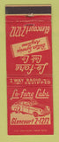 Matchbook Cover - Lo Fare Cabs Taxi