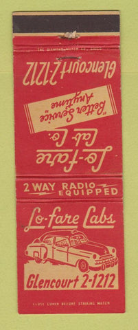 Matchbook Cover - Lo Fare Cabs Taxi