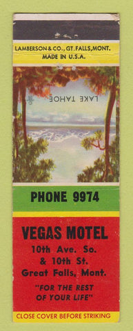 Matchbook Cover - Vegas Motel Great Falls MT WORN