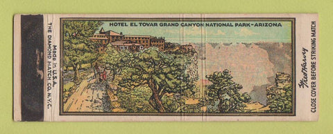 Matchbook Cover - Hotel El Tovar Grand Canyon National Park AZ Fred HArvey