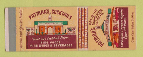 Matchbook Cover - Patman's Motel Liquor Bar El Segundo CA