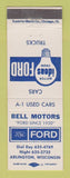 Matchbook Cover - Bell Motors Ford Arlington WI