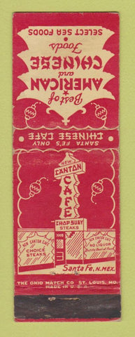 Matchbook Cover - Cantan Chinese Restaurant Cafe Santa Fe NM WEAR