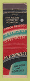 Matchbook Cover - McDonnell's Hollywood Los Angeles Beverly Hills CA WEAR
