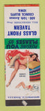 Matchbook Cover - Glass Front Tavern Council Bluffs IA pinup WORN