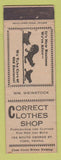 Matchbook Cover - Correct Clothes Shop York PA Weinstock