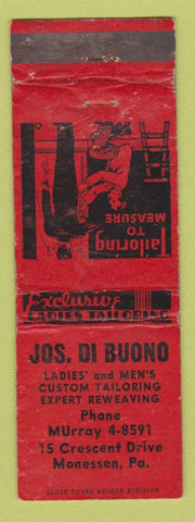 Matchbook Cover - Jos Di Buono Tailor Monessen PA WORN