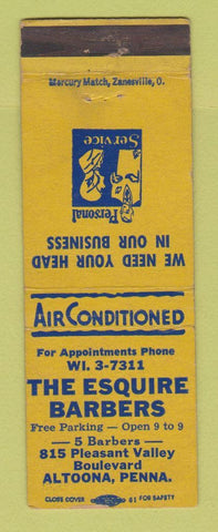 Matchbook Cover - Esquire Barbers Altoona PA