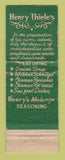 Matchbook Cover - Henry's Restaurant Portland OR WEAR