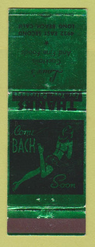 Matchbook Cover - Lowe's Bar Restaurant Long Beach CA girlie  GREEN