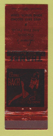 Matchbook Cover - Lowe's Bar Restaurant Long Beach CA girlie BRONZE WEAR