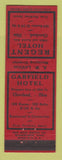 Matchbook Cover - Regent Hotel Cleveland OH Garfield Hotel