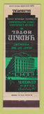 Matchbook Cover - Yadkin Hotel Salisbury NC