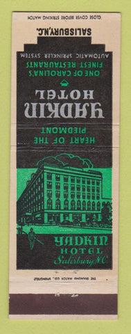 Matchbook Cover - Yadkin Hotel Salisbury NC