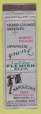 Matchbook Cover - Napoleon's French Restaurant Washington DC