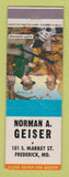 Matchbook Cover - Norman Geiser Frederick MD